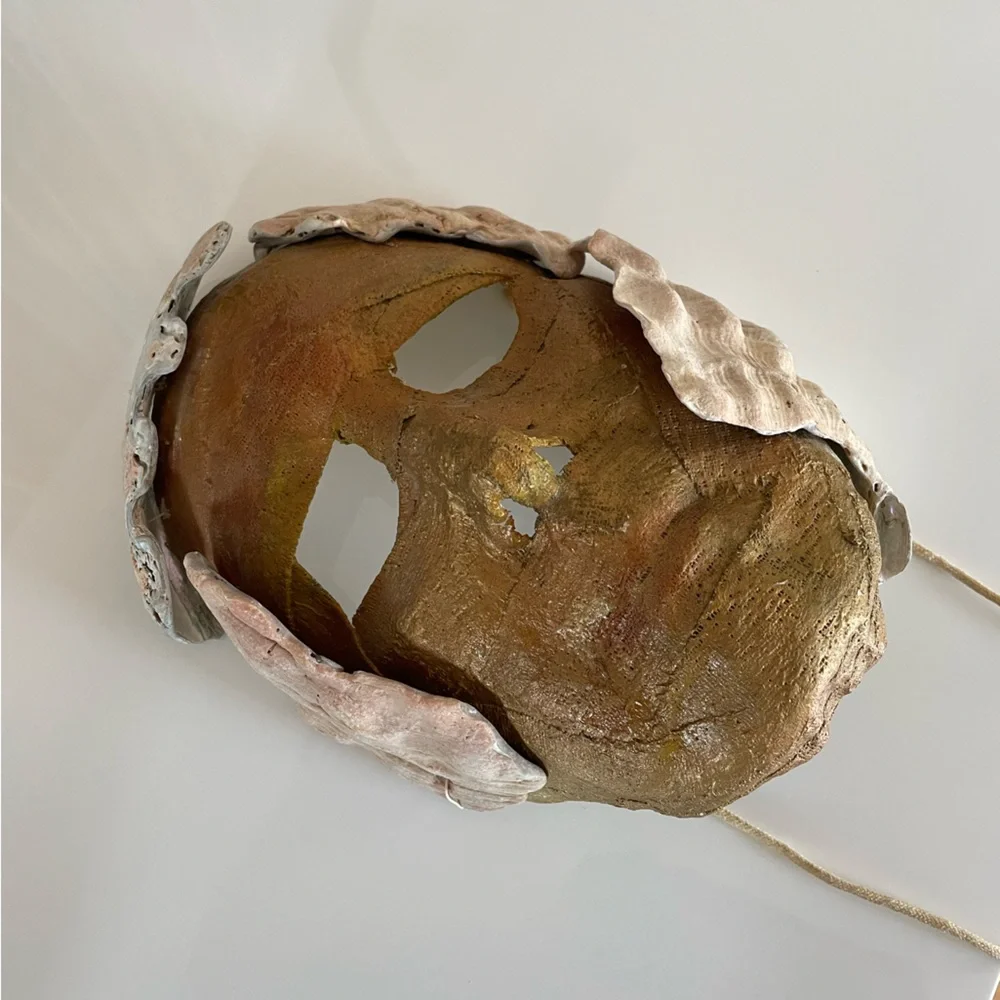 Artistic Gold and Silver Mask with pearls hand made
